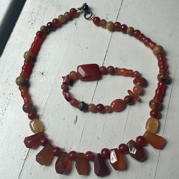 Carnelian necklace bracelet set - Picture 8 of 8